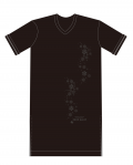 オリジナル雪桜ワンピドレスTシャツ ブラック×グレー